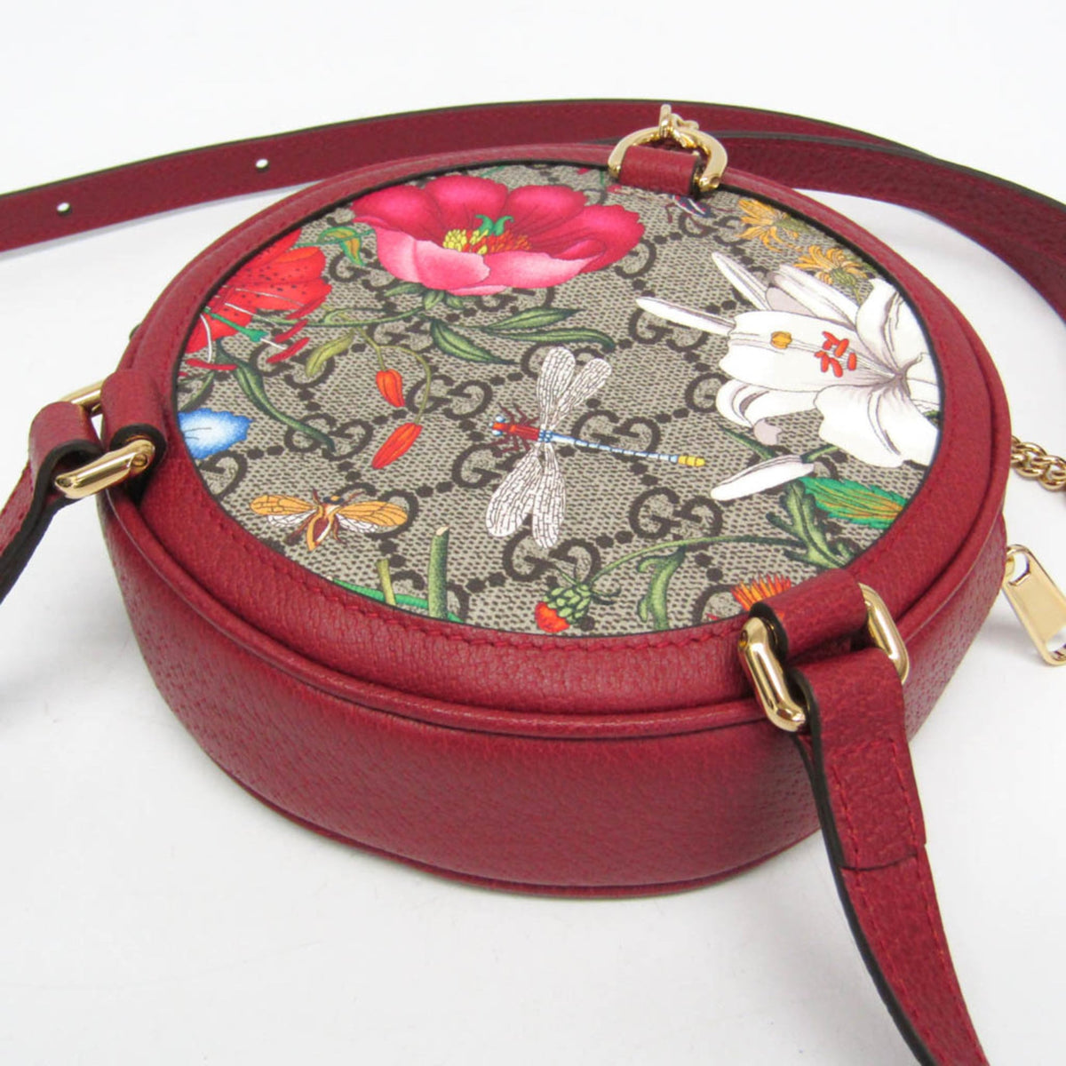 Gucci Ophidia Round Flora Gg Coated Canvas Multicolour Canvas Backpack Bag (Pre-Owned)