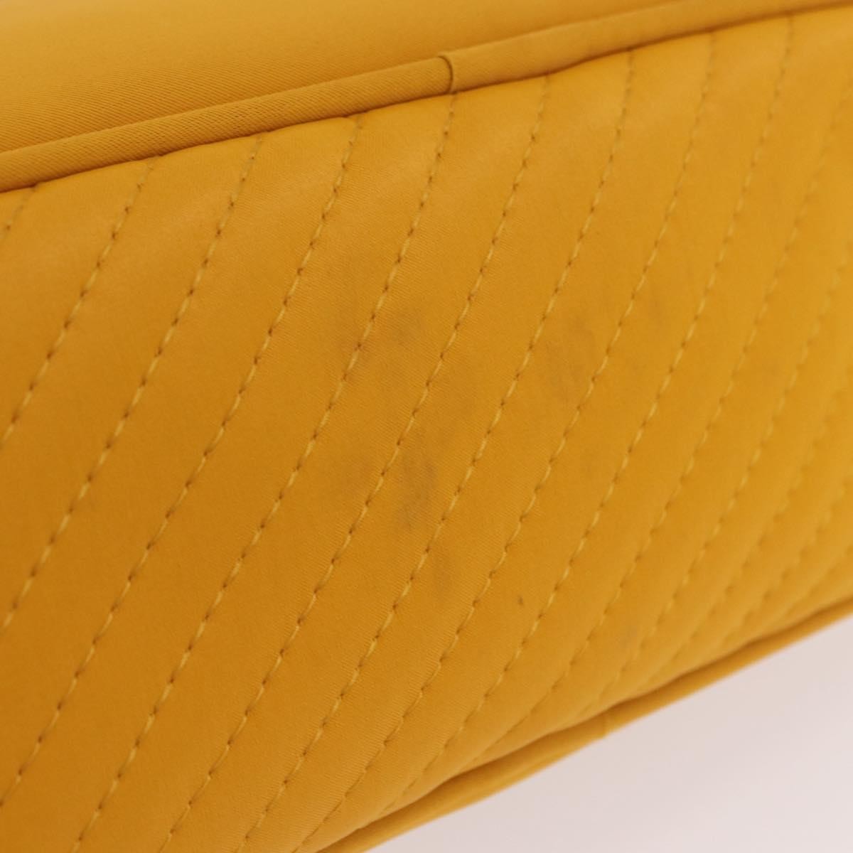 Saint Laurent Vintage Quilted Top Handle Bag Nylon Yellow Nylon Handbag (Pre-Owned)
