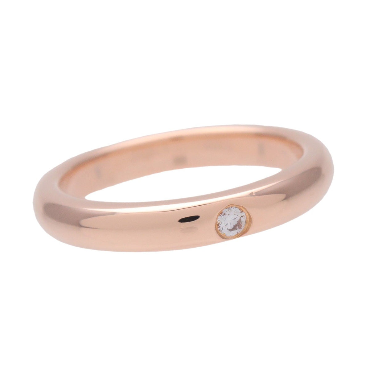 Tiffany & Co. Elsa Peretti 1 Diamond Stacking Band 18K Rose Gold With Diamond Gold Rose_Gold Ring Jewelry (Pre-Owned)