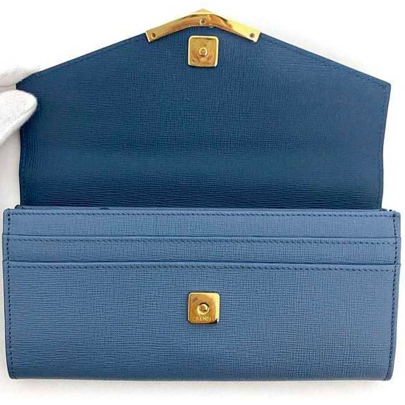 Fendi 2Jours Blue Leather Wallet  (Pre-Owned)