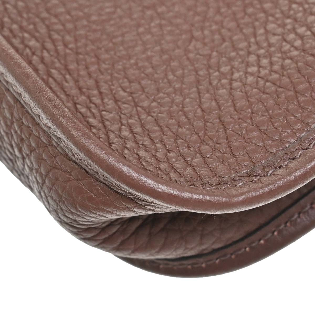 Hermes Evelyne Bag Gen Ii Clemence Brown Leather Shoulder Bag Bag (Pre-Owned)