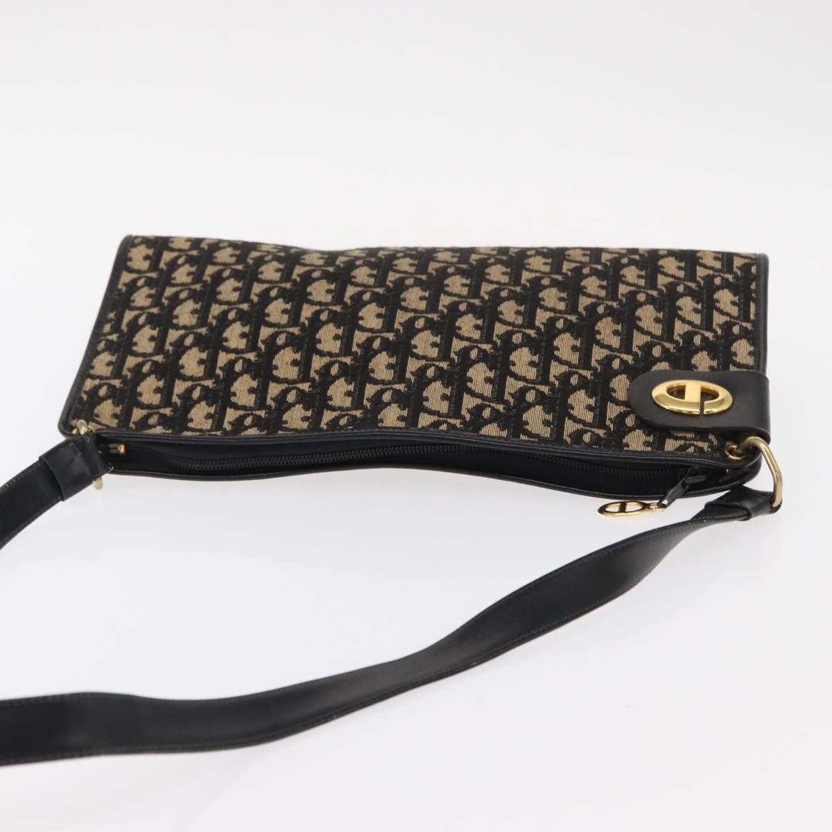 Christian Dior Vintage Cd Trotter Canvas Black Canvas Shoulder Bag Bag (Pre-Owned)