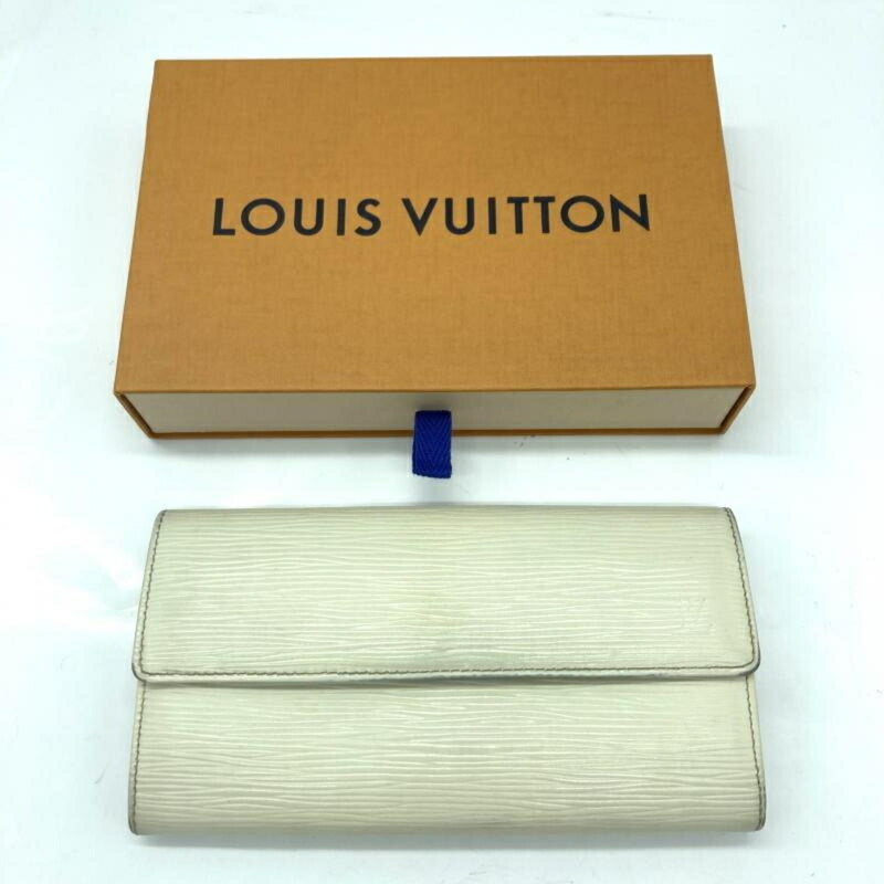 Louis Vuitton Portefeuille Sarah White Leather Wallet  (Pre-Owned)