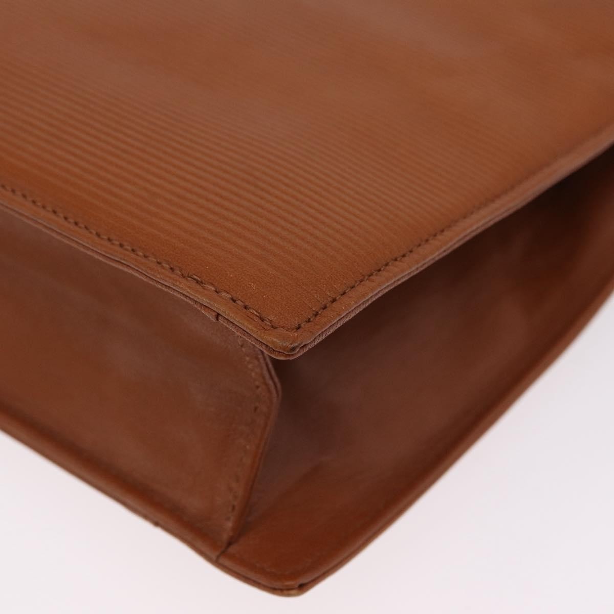 Saint Laurent Vintage Shoulder Bag Leather Brown Leather Shoulder Bag Bag (Pre-Owned)