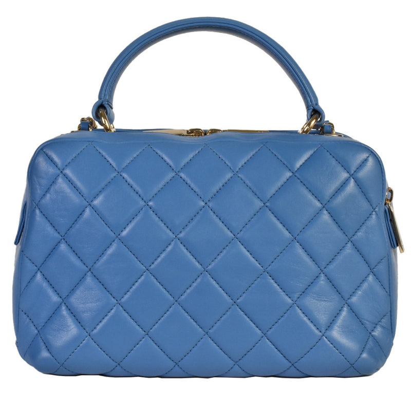 Chanel Matelassé Blue Suede Handbag (Pre-Owned)