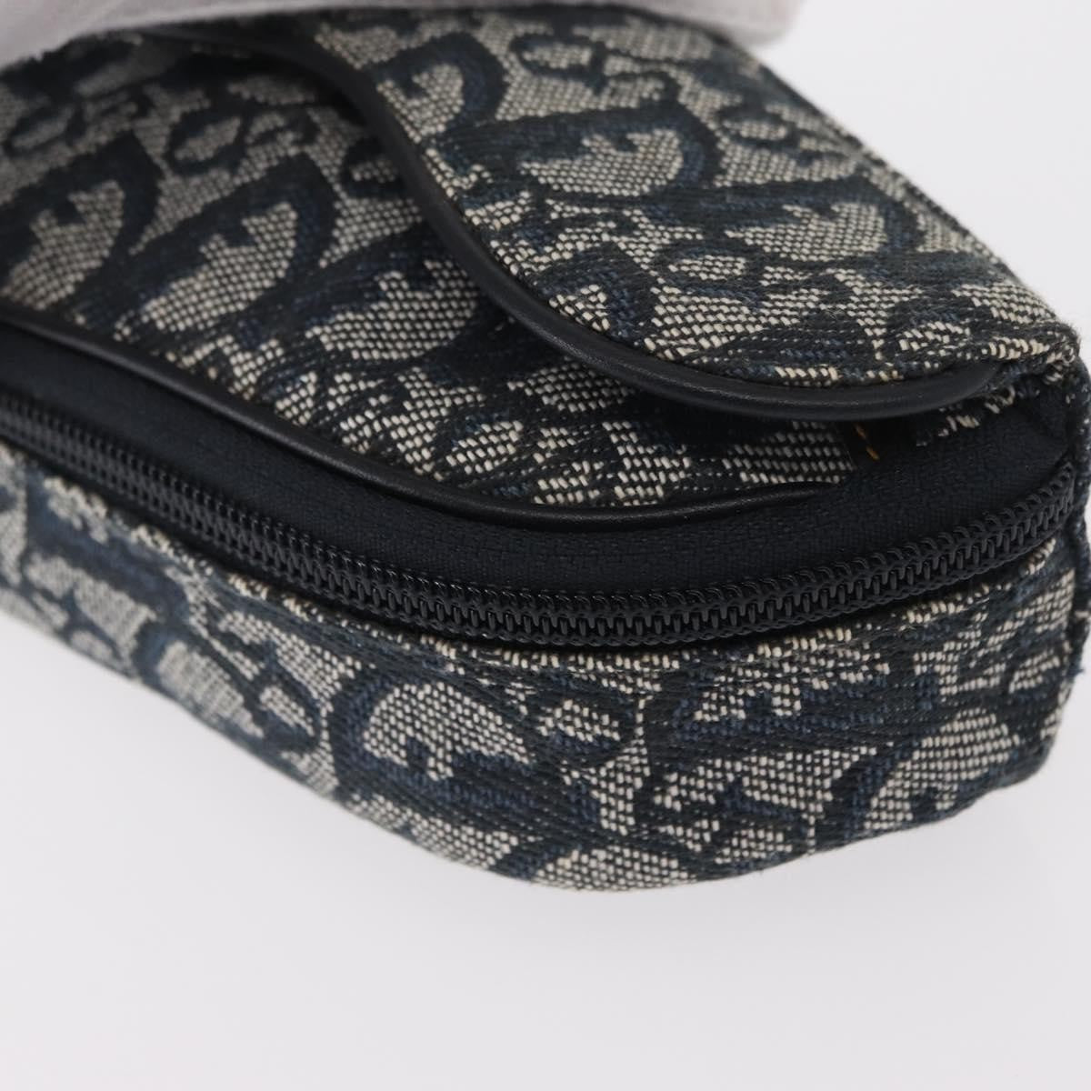 Christian Dior Saddle Zip Diorissimo Canvas Blue Canvas Clutche & Pouche Bag (Pre-Owned)