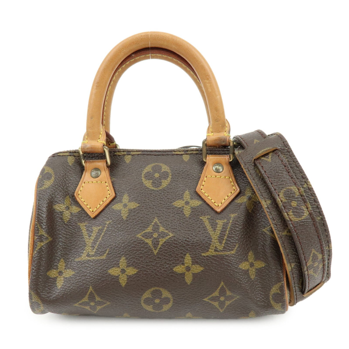 Louis Vuitton Speedy Mini Hl Monogram Canvas Brown Canvas Handbag (Pre-Owned)