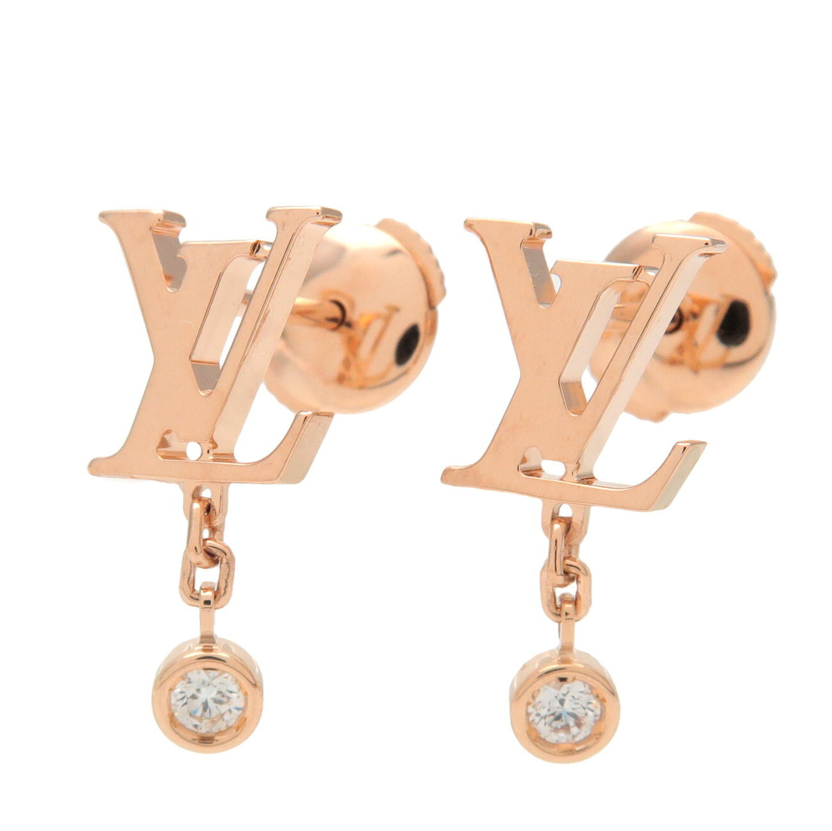 Louis Vuitton Idylle Blossom Lv Ear Stud 18K Yellow Gold With Diamond Gold Rose_Gold Earrings Jewelry (Pre-Owned)