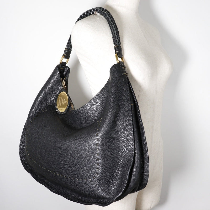 Fendi Selleria Black Leather Handbag (Pre-Owned)