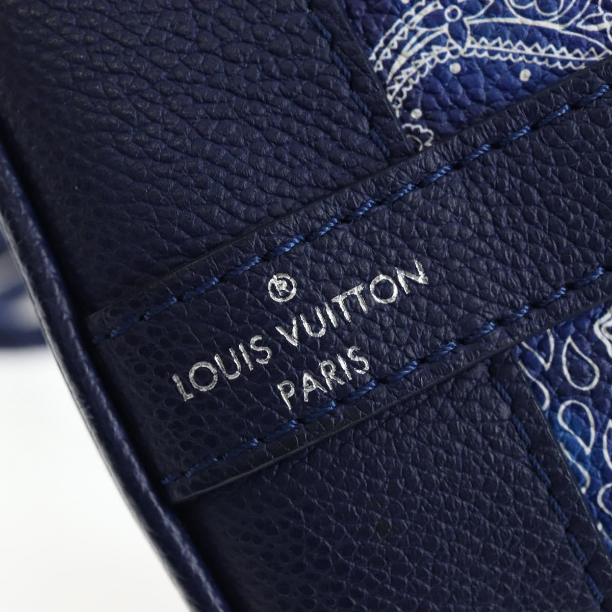 Louis Vuitton Randonnee Limited Edition Monogram Bandana Leather Blue Canvas Shoulder Bag Bag (Pre-Owned)