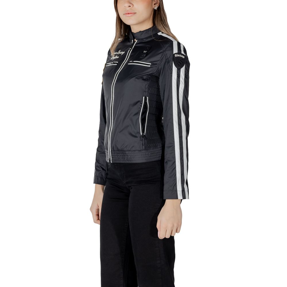 Blauer Black Polyamide Biker Women's Jacket