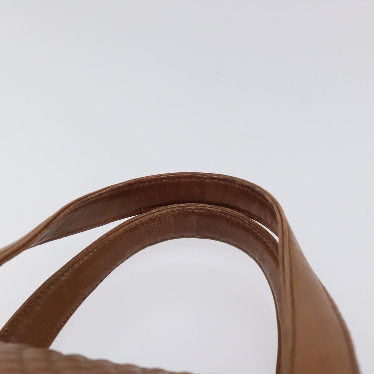 Bally Vintage Quilted Leather Brown Leather Handbag (Pre-Owned)