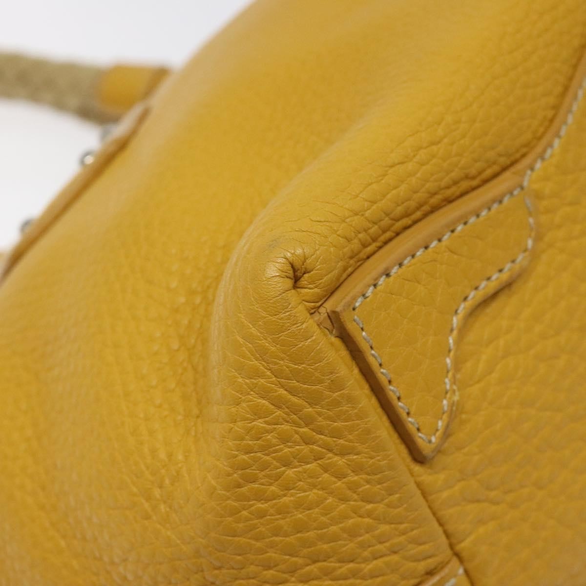 Prada Vintage Leather Yellow Leather Handbag (Pre-Owned)