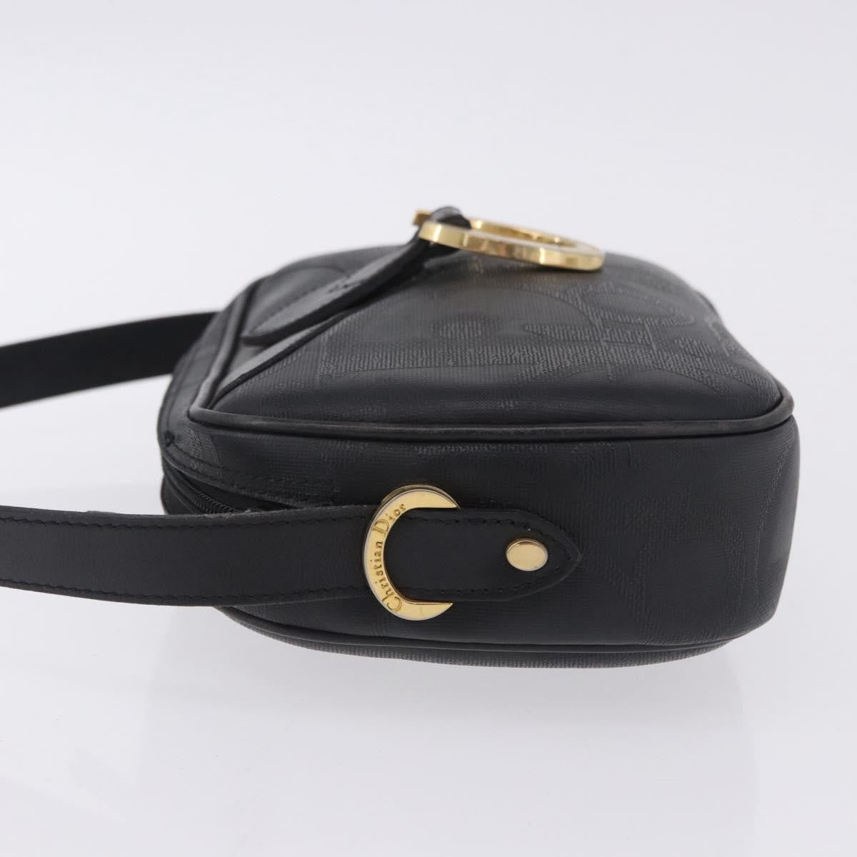 Christian Dior Vintage Trotter Diorissimo Canvas Black Canvas Shoulder Bag Bag (Pre-Owned)