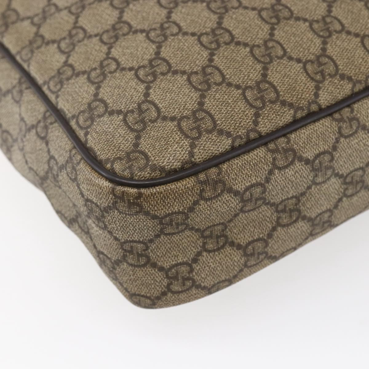 Gucci Front Zip Messenger Gg Coated Canvas Brown Canvas Shoulder Bag Bag (Pre-Owned)