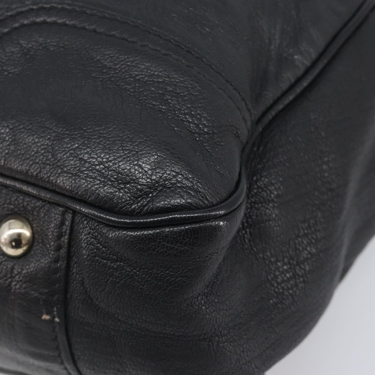 Gucci Princy Leather Black Leather Tote Bag Bag (Pre-Owned)