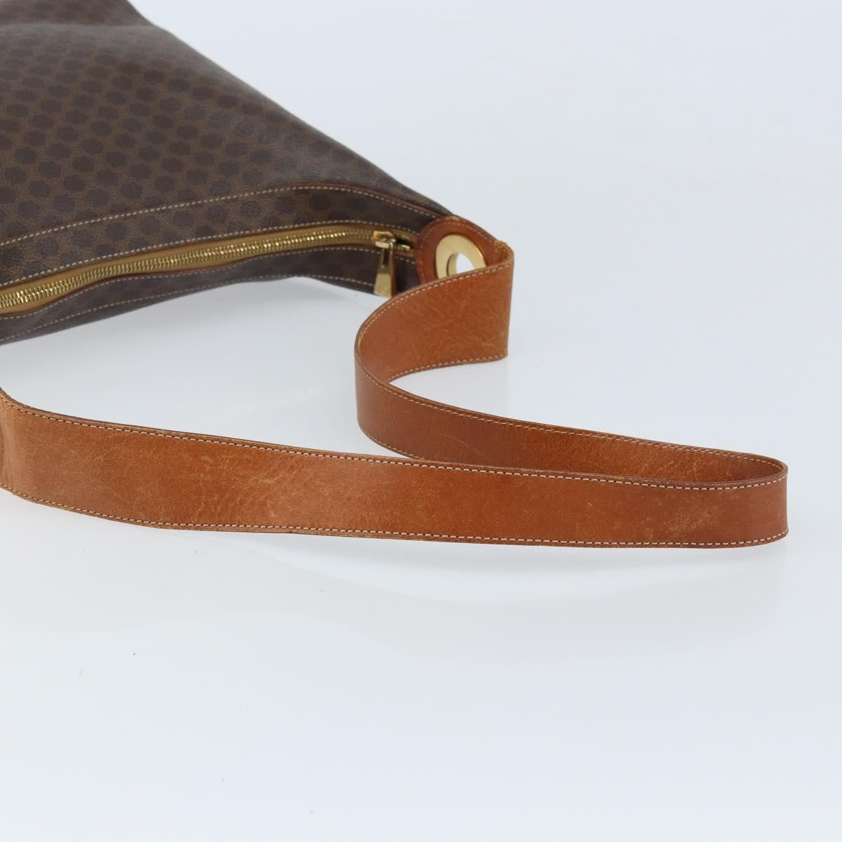 Celine Vintage Macadam Canvas And Leather Brown Canvas Shoulder Bag Bag (Pre-Owned)