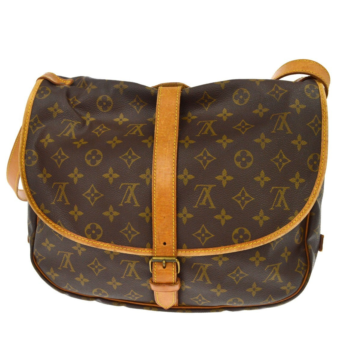 Louis Vuitton Saumur Monogram Canvas Brown Canvas Shoulder Bag Bag (Pre-Owned)