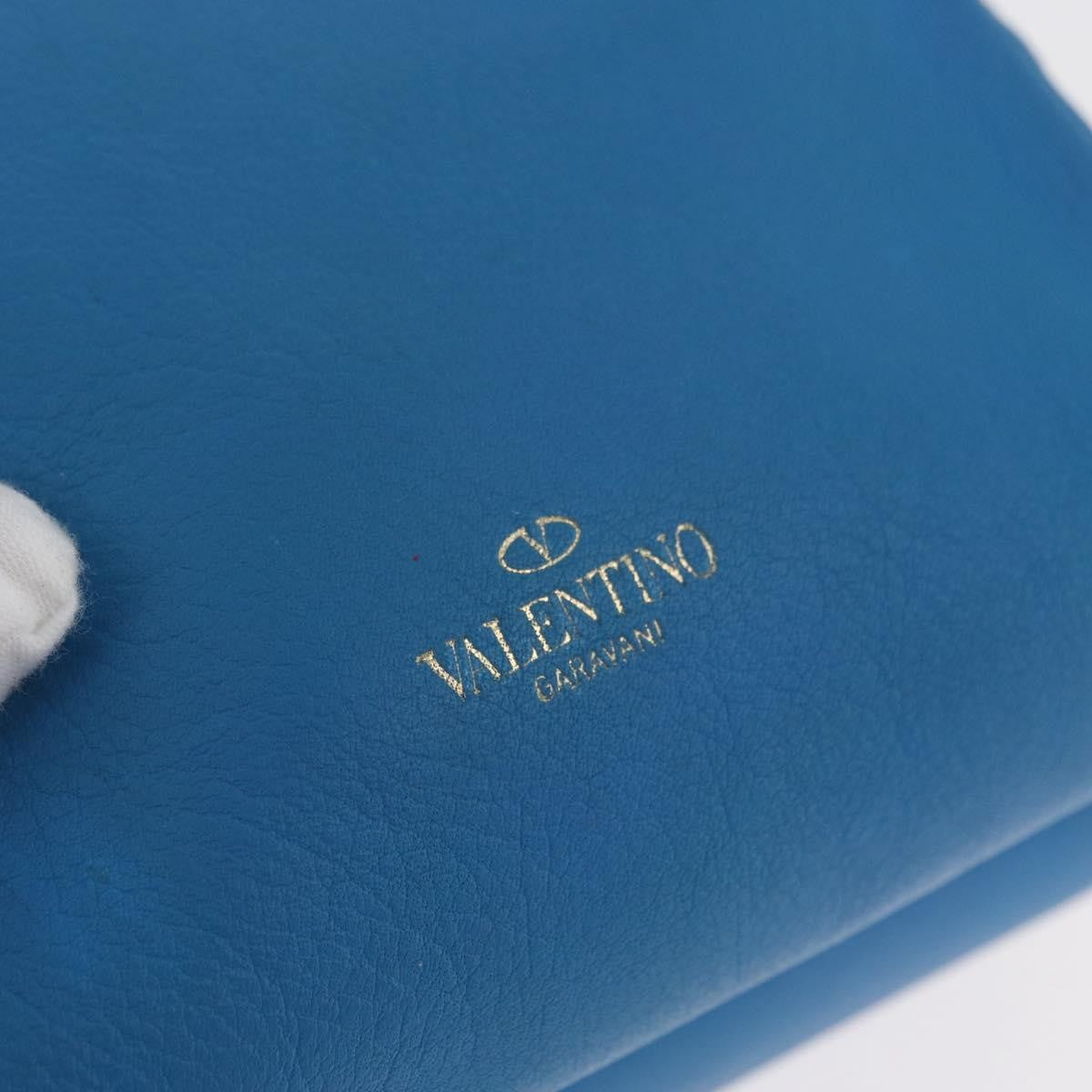 Valentino Garavani Rockstud Chain Camera Leather Blue Leather Clutche & Pouche Bag (Pre-Owned)