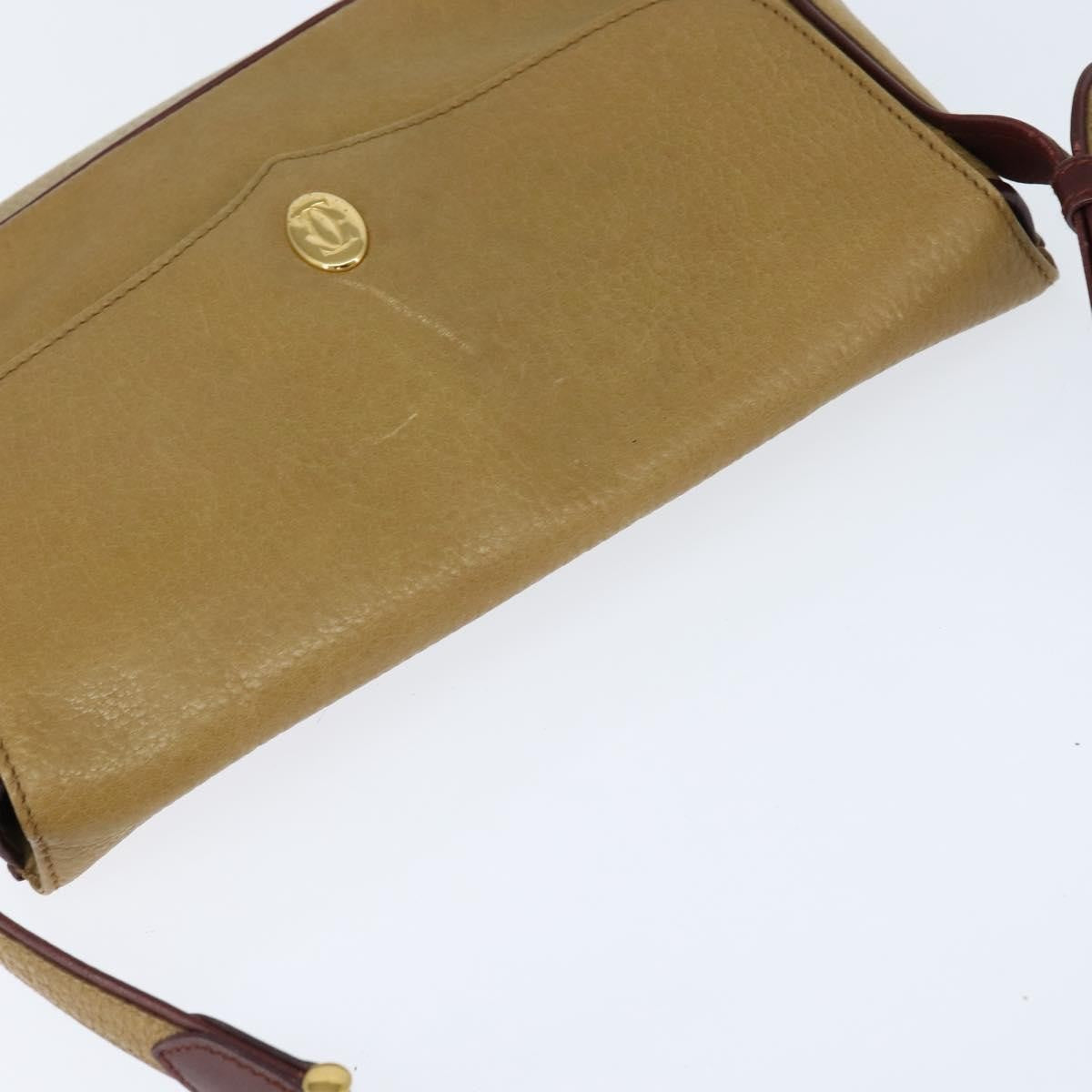 Cartier Must De Cartier Leather Beige Leather Shoulder Bag Bag (Pre-Owned)