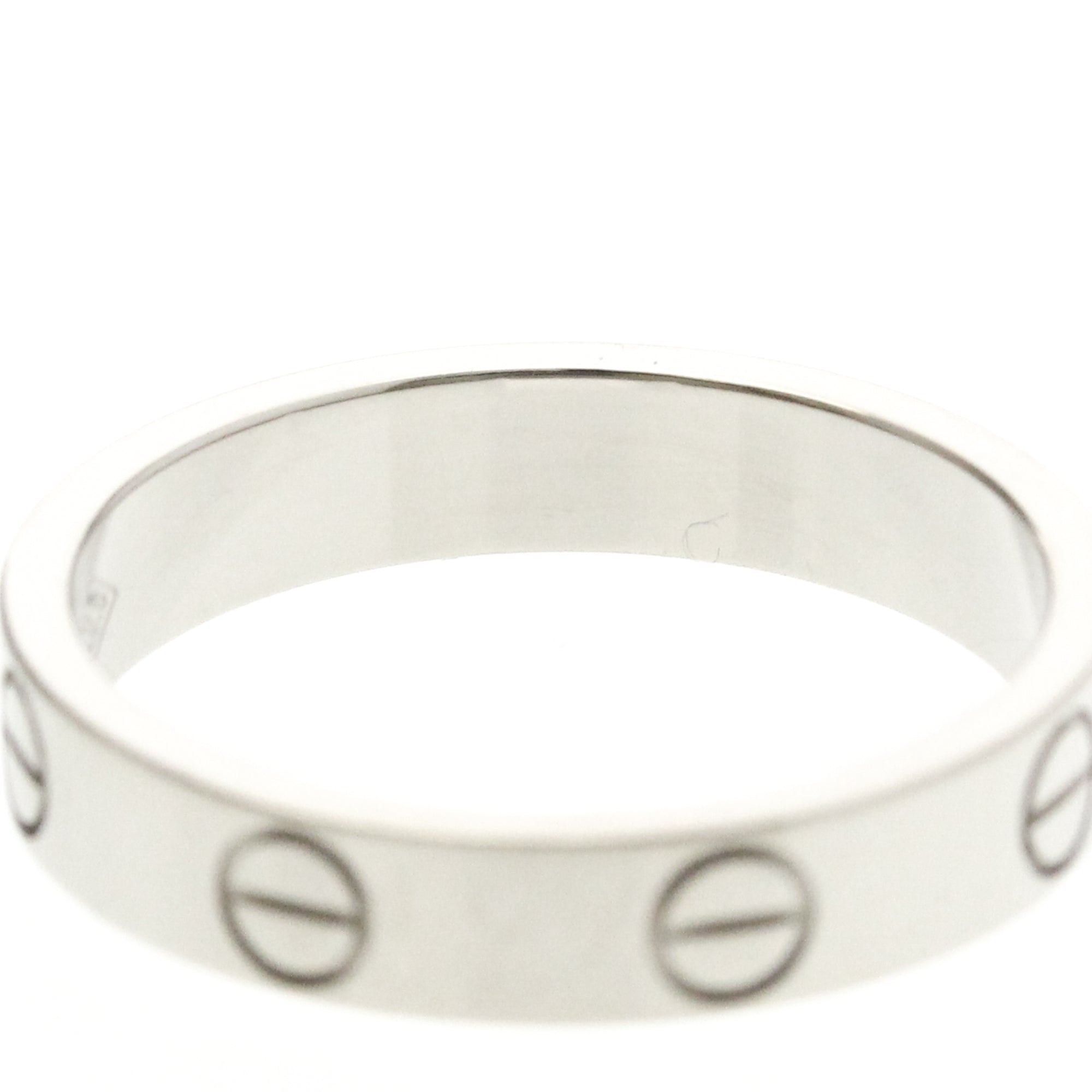 Cartier Love Band 18K White Gold Silver White_Gold Ring Jewelry (Pre-Owned)