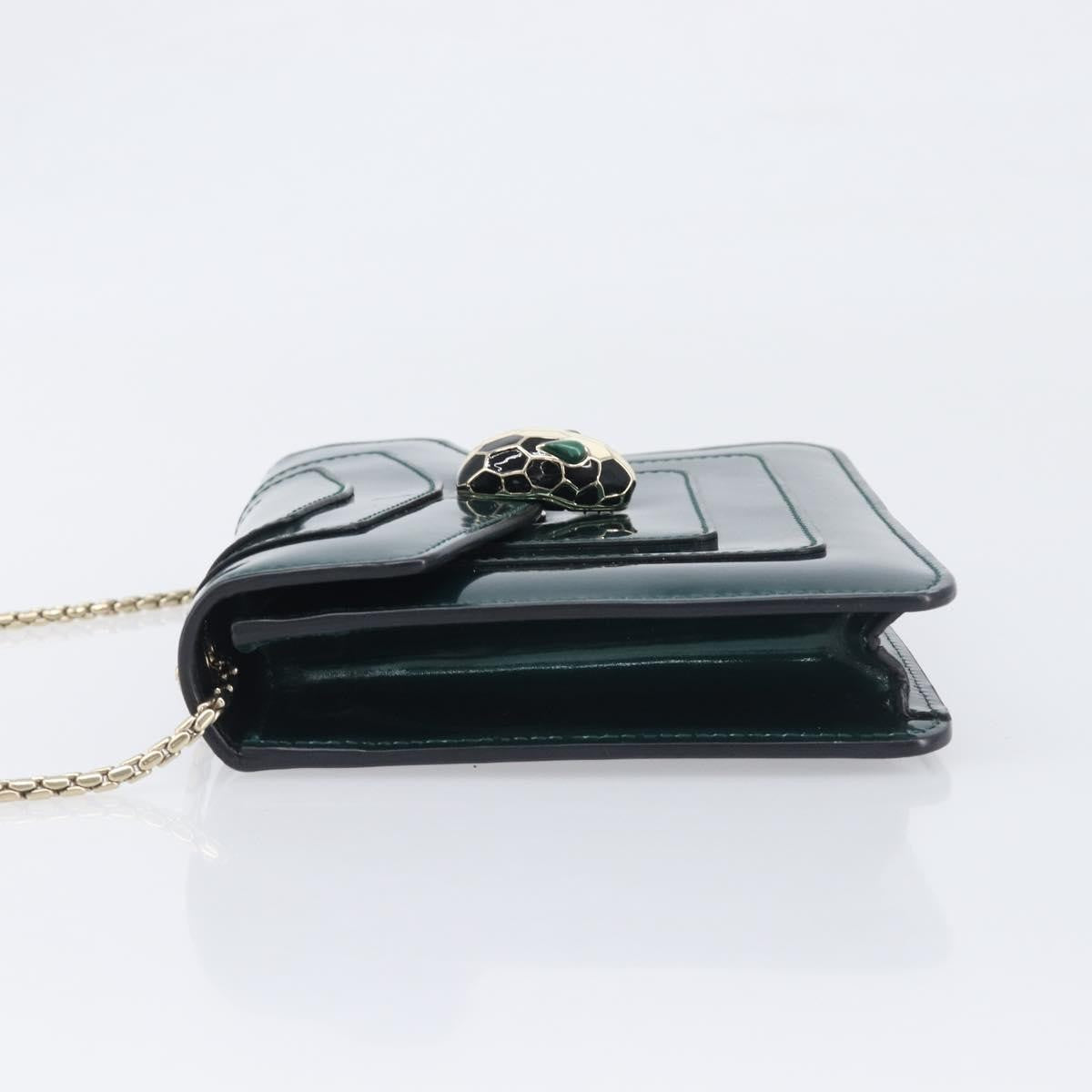 Bvlgari Serpenti Forever Patent Green Patent_Leather Shoulder Bag Bag (Pre-Owned)