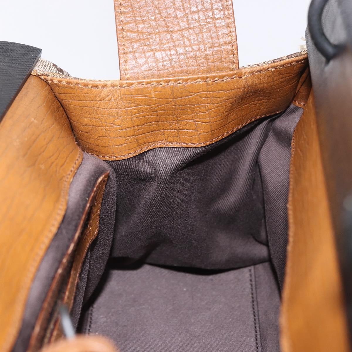 Gucci Wood Handle Frame Doctor Bag Gg Canvas Beige Canvas Shoulder Bag Bag (Pre-Owned)