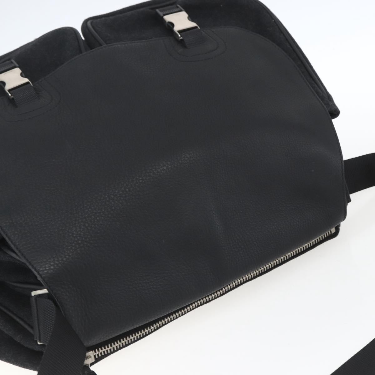 Prada Shoulder Wool Black Wool Shoulder Bag Bag (Pre-Owned)