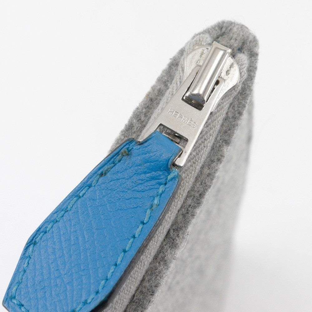 Hermes Toodoo Epsom And Wool Blue Wool Clutche & Pouche Bag (Pre-Owned)