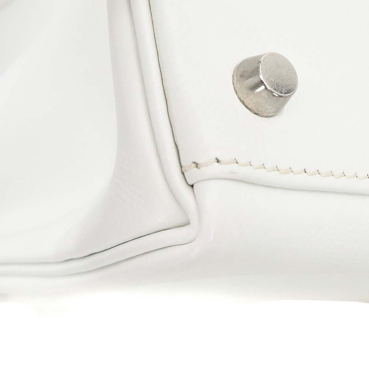 Hermes Kelly White Epsom With Palladium Hardware White Leather Handbag (Pre-Owned)