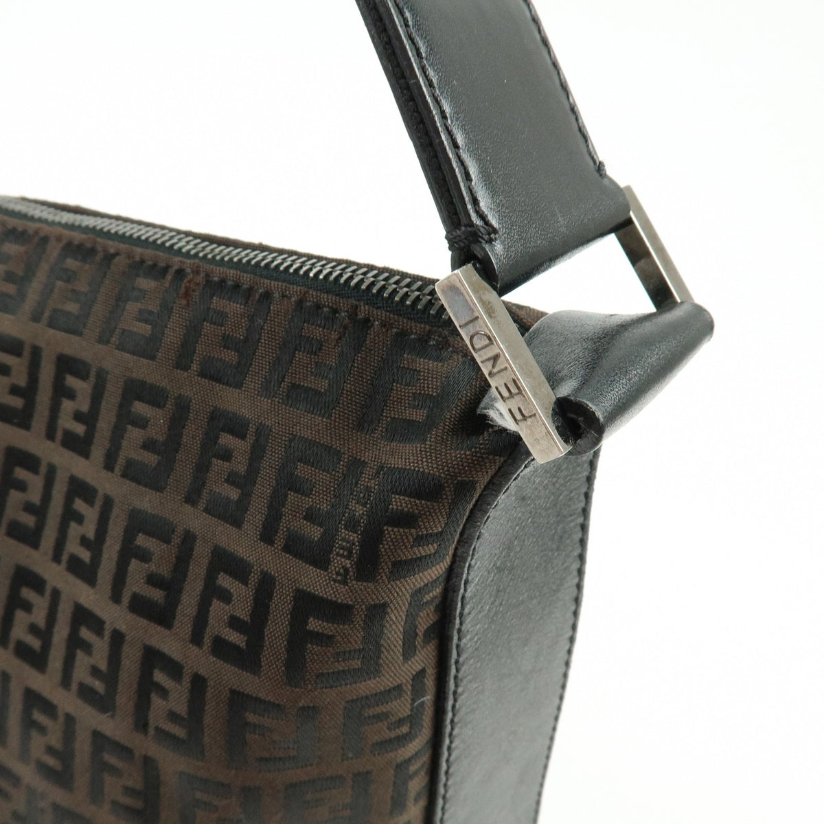 Fendi Shoulder Zucchino Canvas Brown Canvas Shoulder Bag Bag (Pre-Owned)