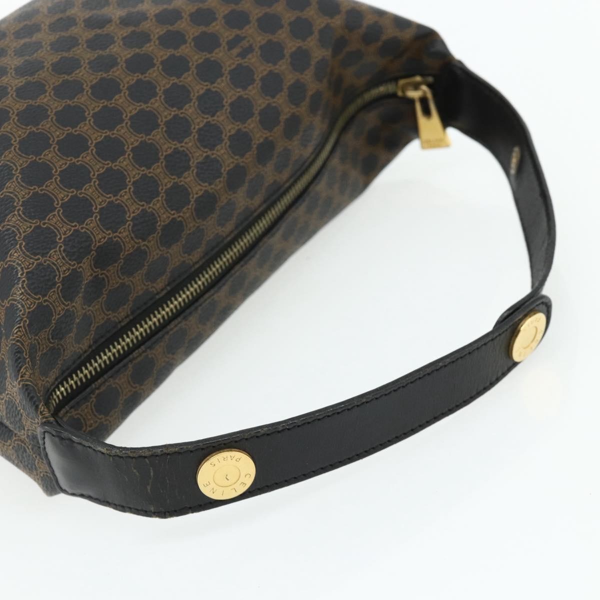 Celine Vintage Macadam Macadam Canva  Vinyl Black Canvas Handbag (Pre-Owned)