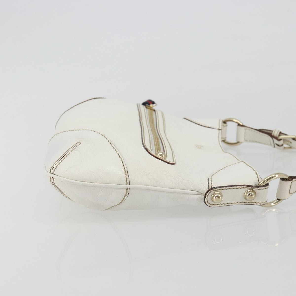 Gucci Sherry Line Chain Leather White Leather Tote Bag Bag (Pre-Owned)