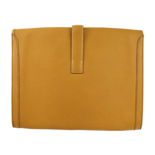 Hermès Jige Camel Leather Clutch Bag (Pre-Owned)