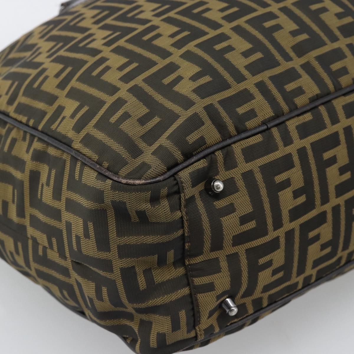 Fendi Vintage Zip Tote Zucca Canvas Khaki Canvas Tote Bag Bag (Pre-Owned)