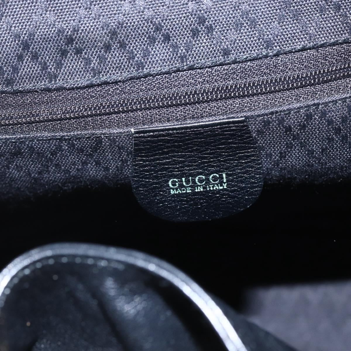 Gucci Vintage Bamboo Leather Black Leather Backpack Bag (Pre-Owned)