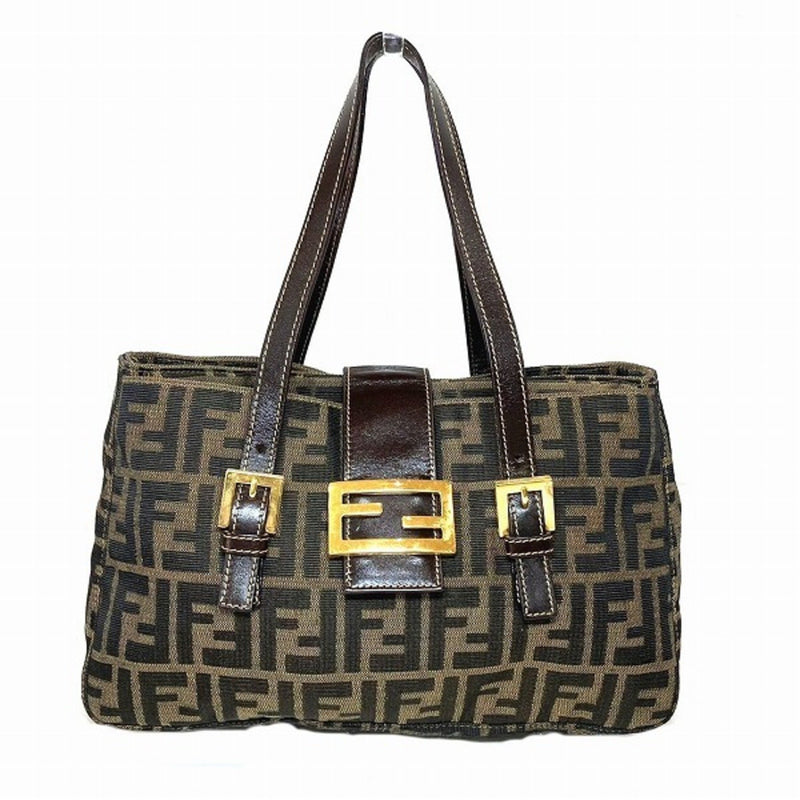 Fendi Brown Canvas Handbag (Pre-Owned)