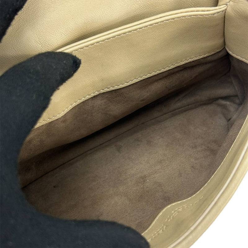 Bottega Veneta Intrecciato Beige Leather Shoulder Bag (Pre-Owned)