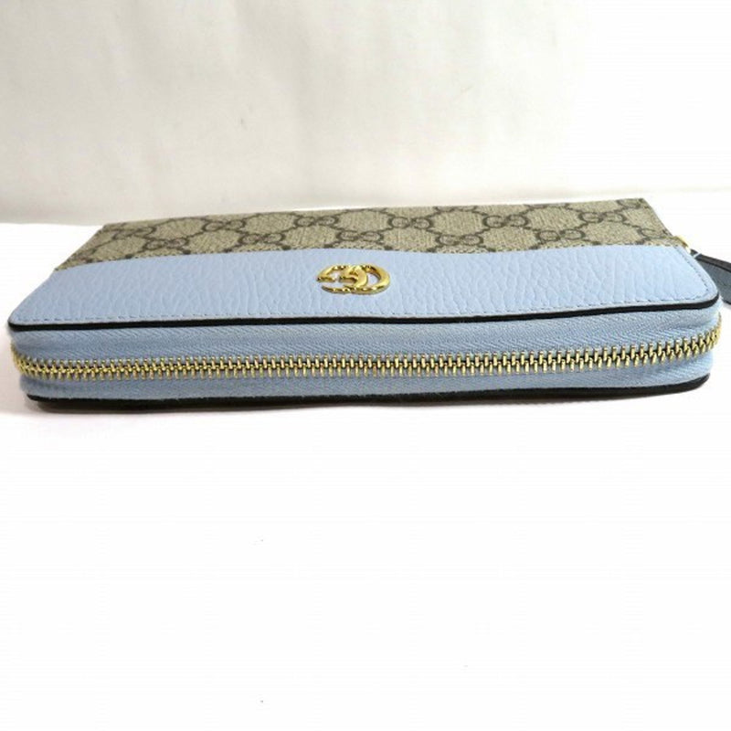 Gucci Gg Canvas Blue Canvas Wallet  (Pre-Owned)
