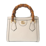 Gucci Bamboo White Leather Handbag (Pre-Owned)