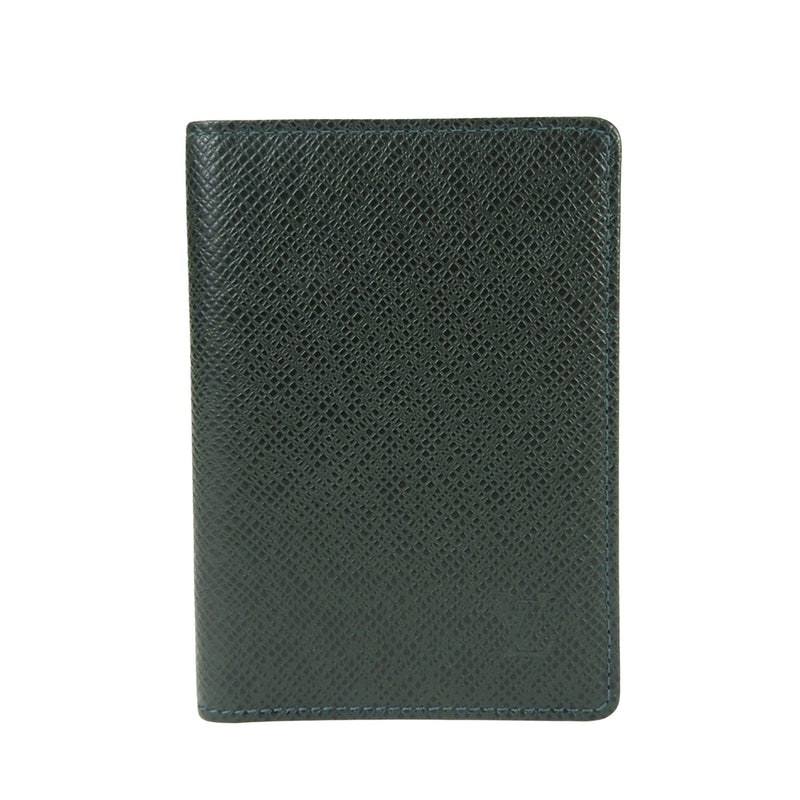 Louis Vuitton Porte Carte Double Green Leather Wallet  (Pre-Owned)