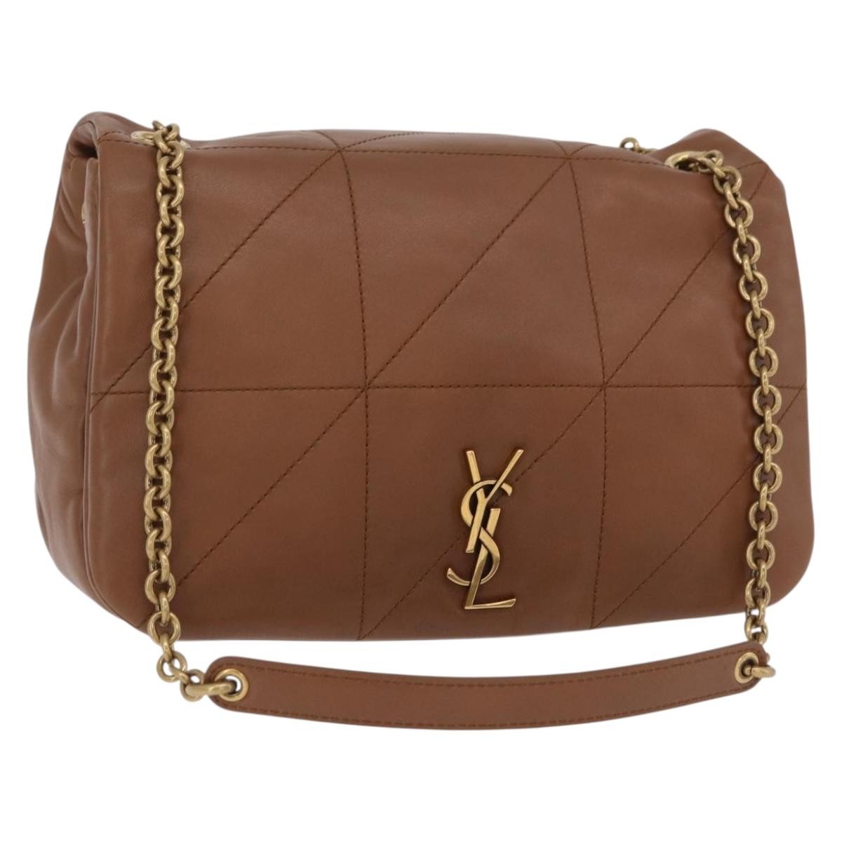 Saint Laurent Jamie 4.3 Quilted Leather Brown Leather Shoulder Bag Bag (Pre-Owned)