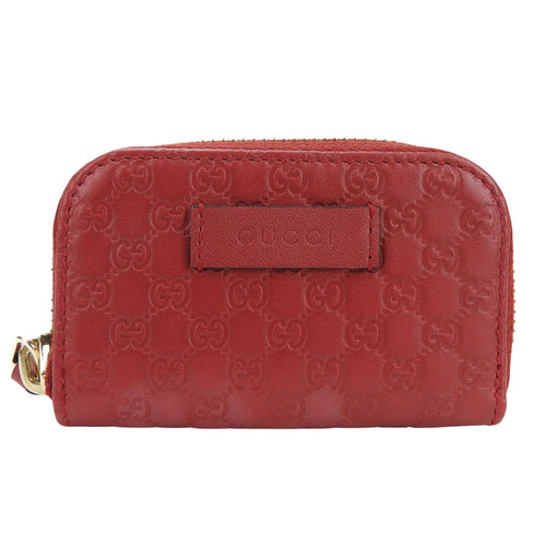Gucci Micro Guccissima Red Leather Wallet  (Pre-Owned)