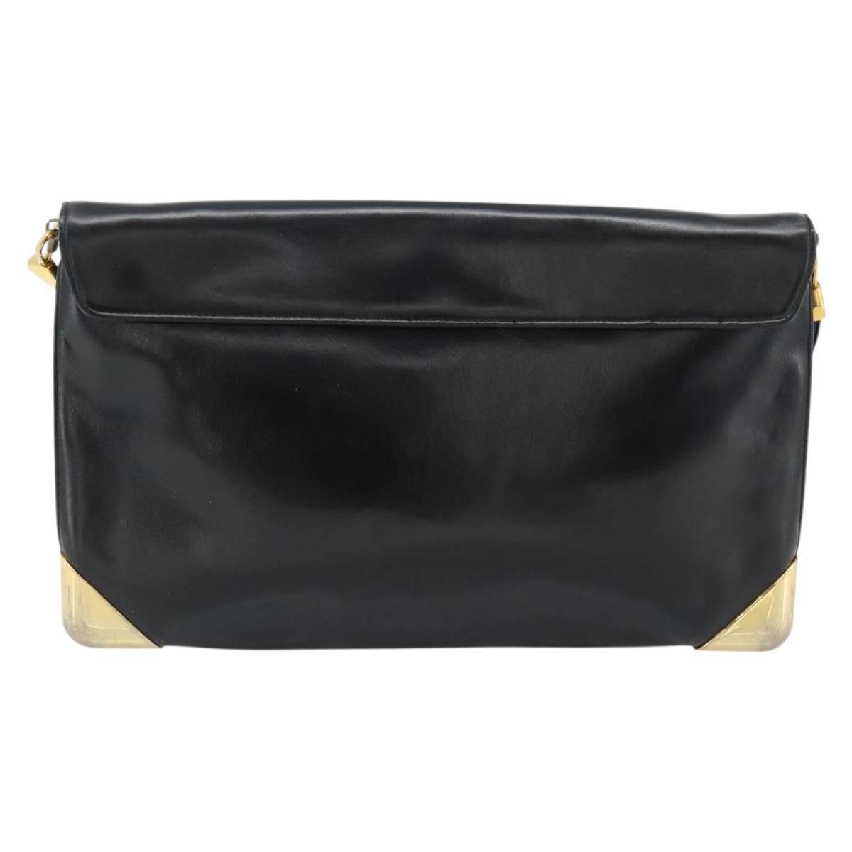 Christian Dior Cd Shoulder Bag Leather Black Leather Shoulder Bag Bag (Pre-Owned)