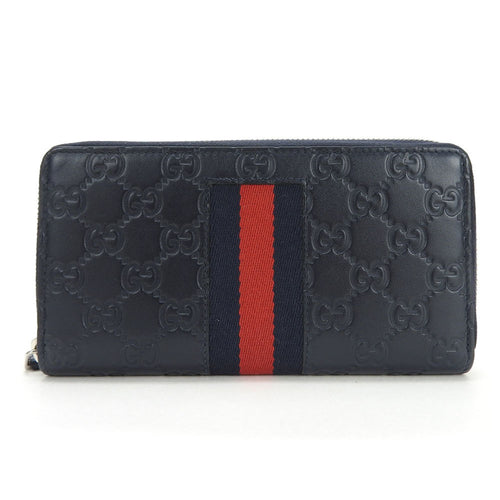 Gucci Guccissima Navy Leather Wallet  (Pre-Owned)