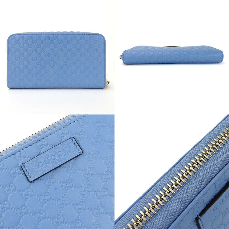 Gucci Micro Guccissima Blue Leather Wallet  (Pre-Owned)