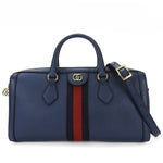 Gucci Ophidia Blue Leather Travel Bag (Pre-Owned)