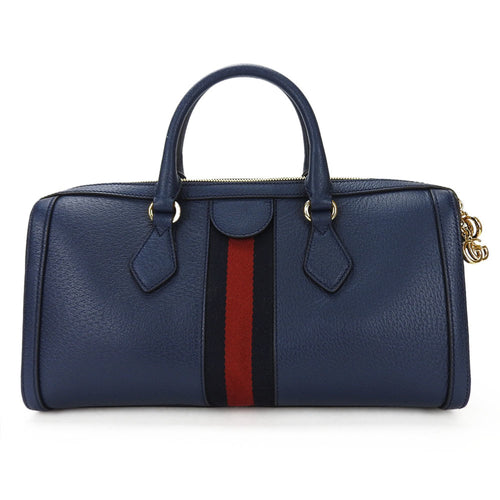 Gucci Ophidia Blue Leather Travel Bag (Pre-Owned)