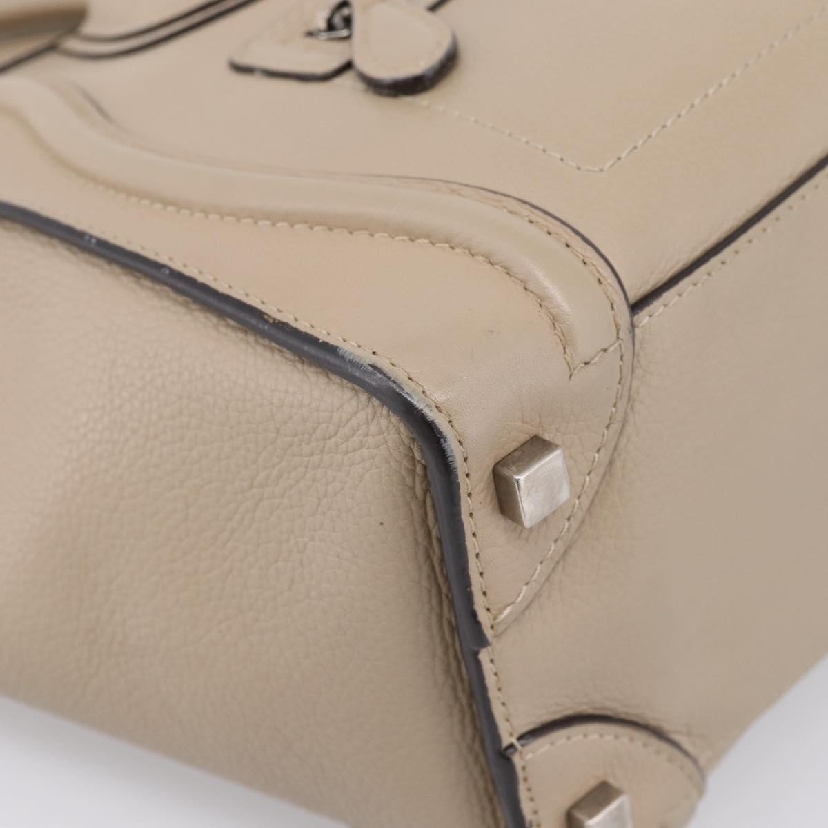 Celine Luggage Grainy Leather Beige Leather Handbag (Pre-Owned)