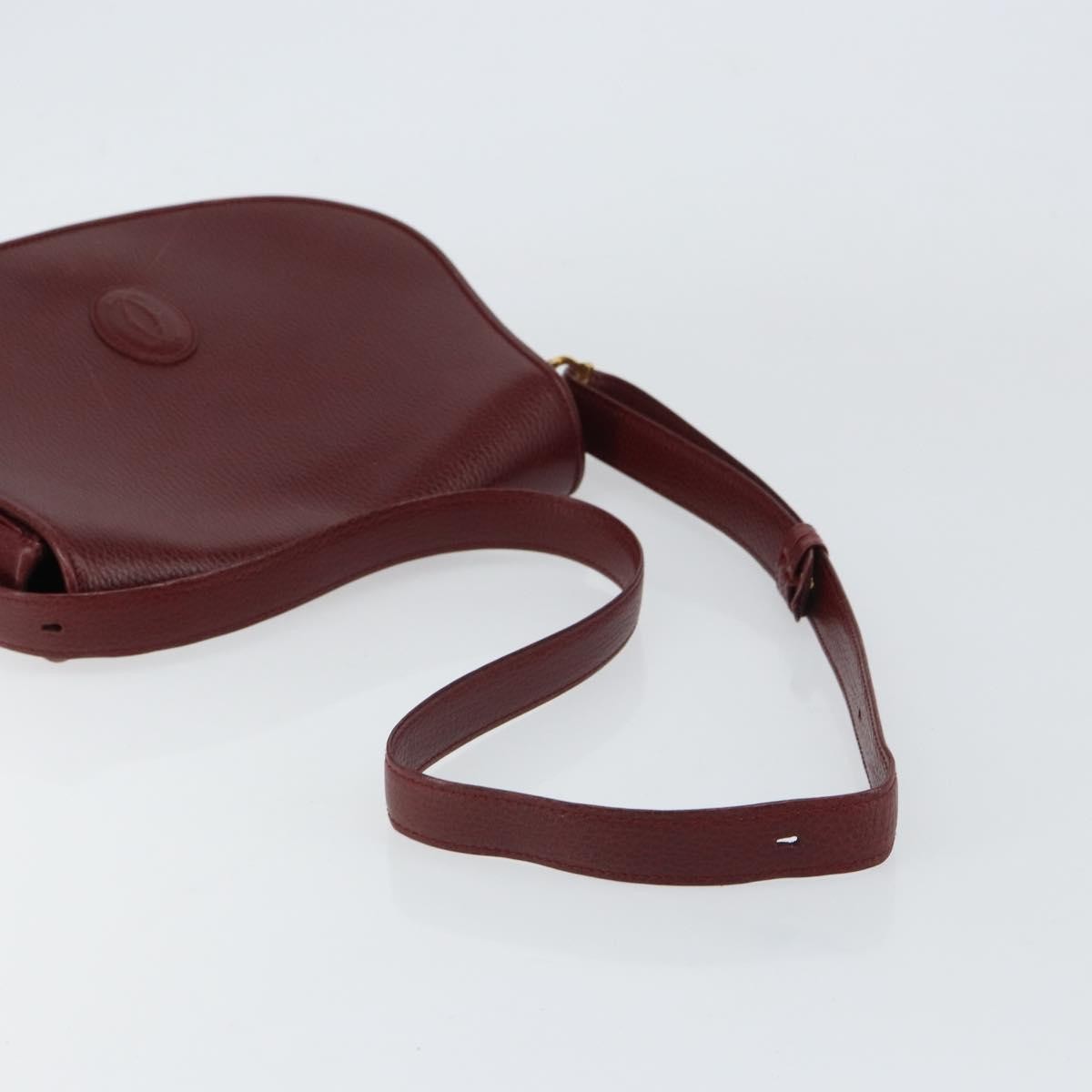 Cartier Must De Cartier Leather Burgundy Leather Shoulder Bag Bag (Pre-Owned)